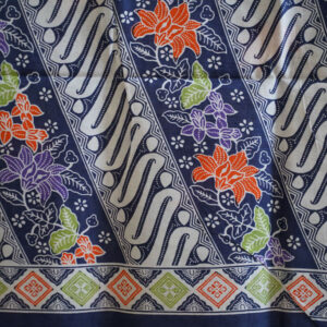Batik Coton de Pekalongan Java – fleuri parang bleu