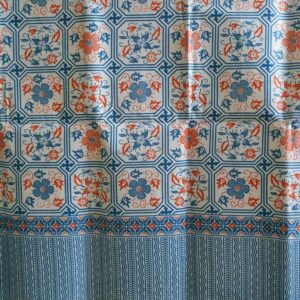 Batik Coton de Pekalongan Java – fleuri bleu ciel