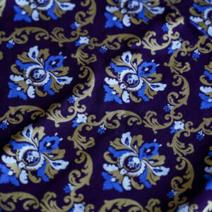 Batik Coton de Pekalongan Java – fleuri classique violet doré